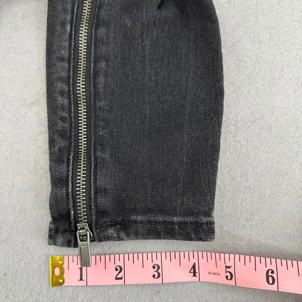 Athleta Sculpt Skinny Jean Black Wash Zipper Ankle High‎ Rise Womens Size 2 - Picture 4 of 10